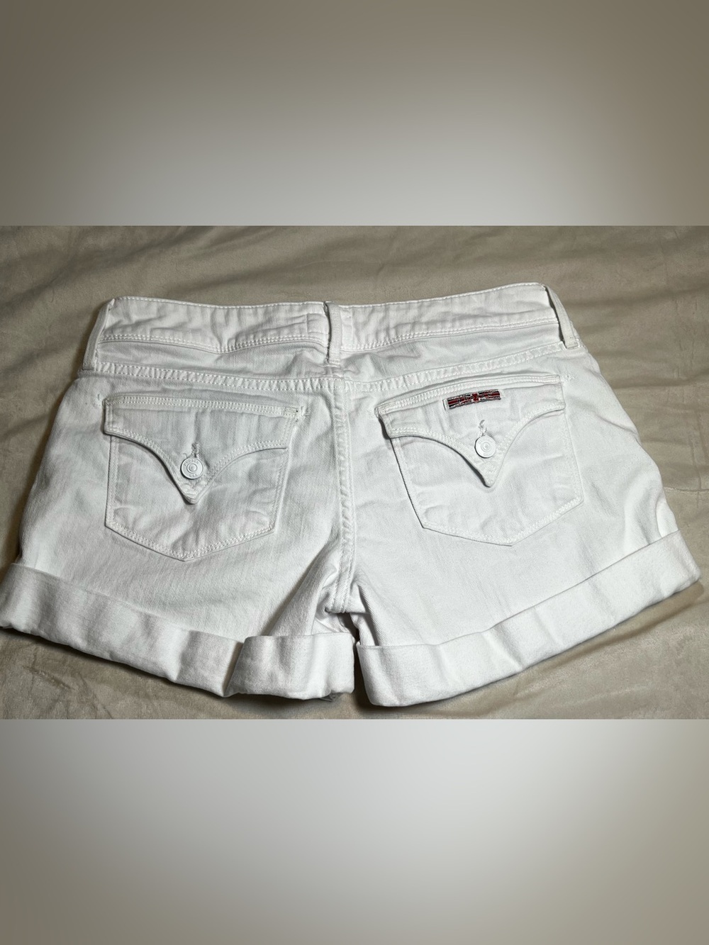 Hudson White Women's Rolled-Hem Denim Shorts 27
